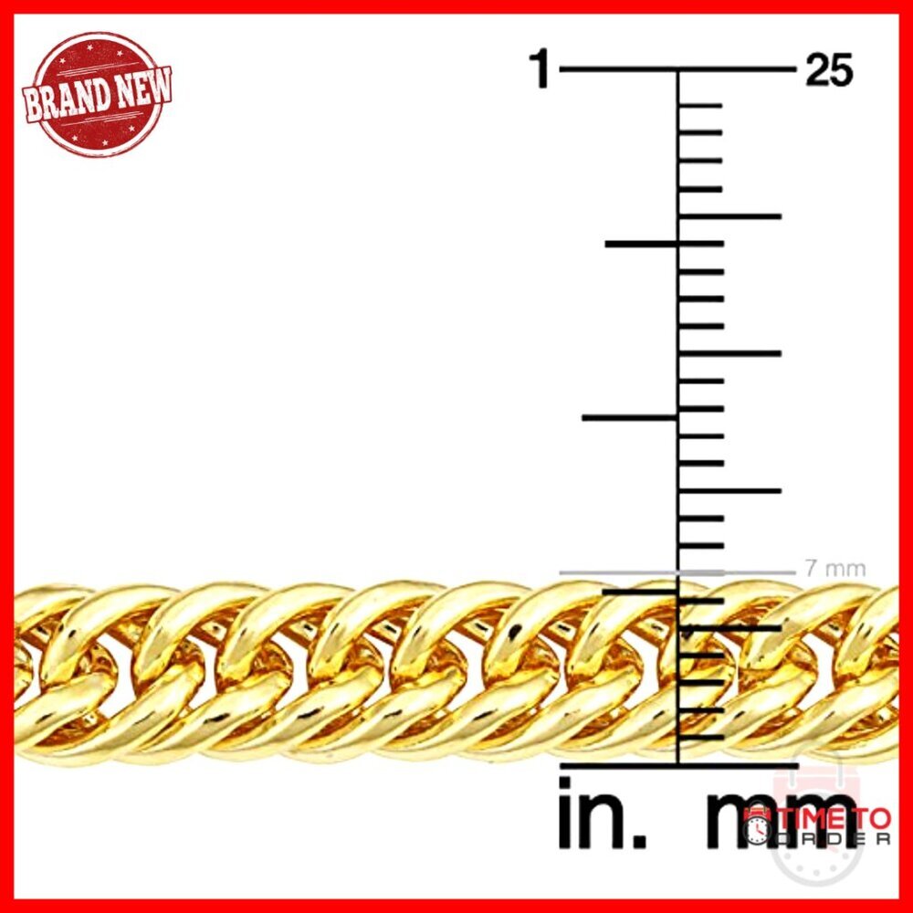 Solid 14k Gold Filled 7mm Double Curb Chain Necklace Statement Jewelry - Picture 4 of 7